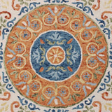 4' Round Orange Traditional Medallion Area Rug - Homeroots - Flyclothing LLC