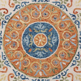 4' Round Orange Traditional Medallion Area Rug - Homeroots