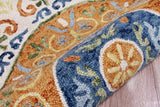 4' Round Orange Traditional Medallion Area Rug - Homeroots - Flyclothing LLC