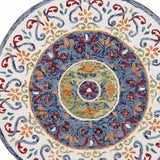 4' Round Blue and White Ornate Medallion Area Rug - Homeroots - Flyclothing LLC
