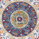 6' Blue And White Round Wool Hand Tufted Area Rug - Homeroots