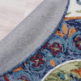 6' Blue And White Round Wool Hand Tufted Area Rug - Homeroots