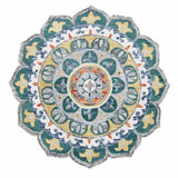 6' Teal Blue Round Wool Hand Hooked Handmade Area Rug - Homeroots - Flyclothing LLC