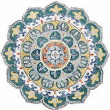 6' Teal Blue Round Wool Hand Hooked Handmade Area Rug - Homeroots - Flyclothing LLC