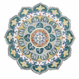 6' Teal Blue Round Wool Hand Hooked Handmade Area Rug - Homeroots