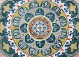 6' Teal Blue Round Wool Hand Hooked Handmade Area Rug - Homeroots