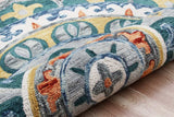 6' Teal Blue Round Wool Hand Hooked Handmade Area Rug - Homeroots - Flyclothing LLC