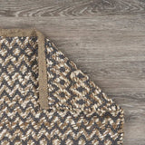 6' Natural and Gray Chevron Hand Woven Jute Runner Rug - Homeroots - Flyclothing LLC