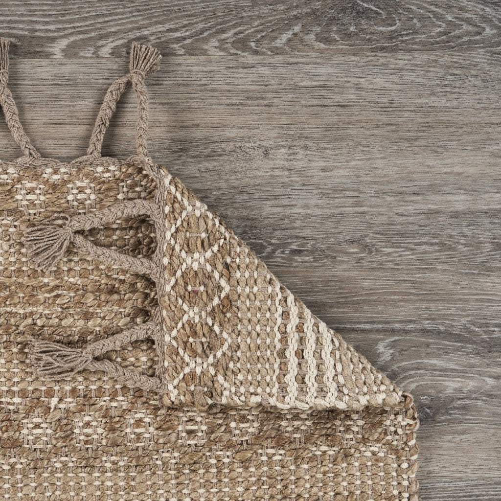 3' x 4' Tan Bohemian Tasseled Area Rug - Homeroots - Flyclothing LLC