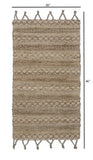 3' x 4' Tan Bohemian Tasseled Area Rug - Homeroots - Flyclothing LLC