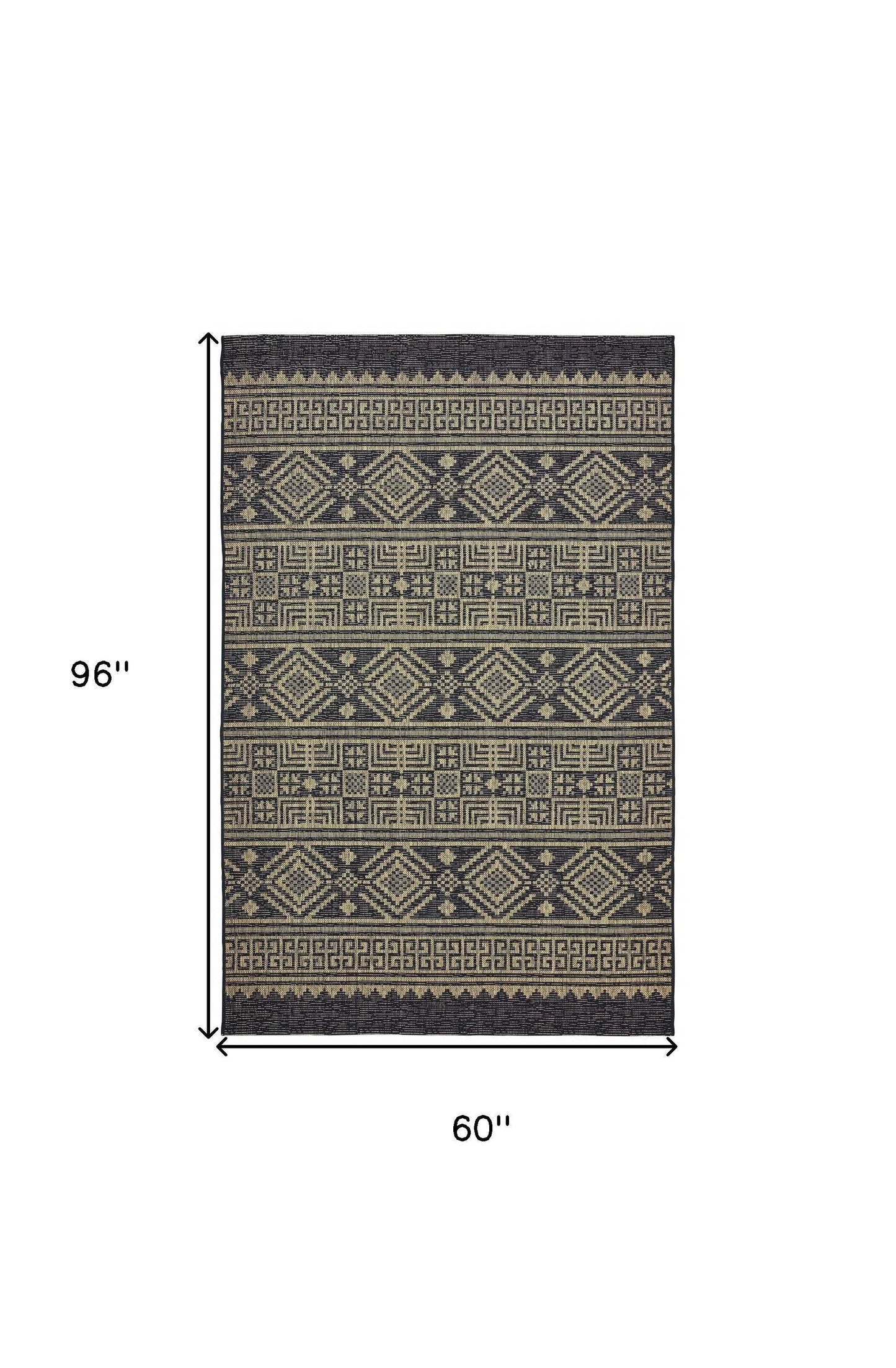 5' X 8' Brown And Black Indoor Outdoor Area Rug - Homeroots - Flyclothing LLC