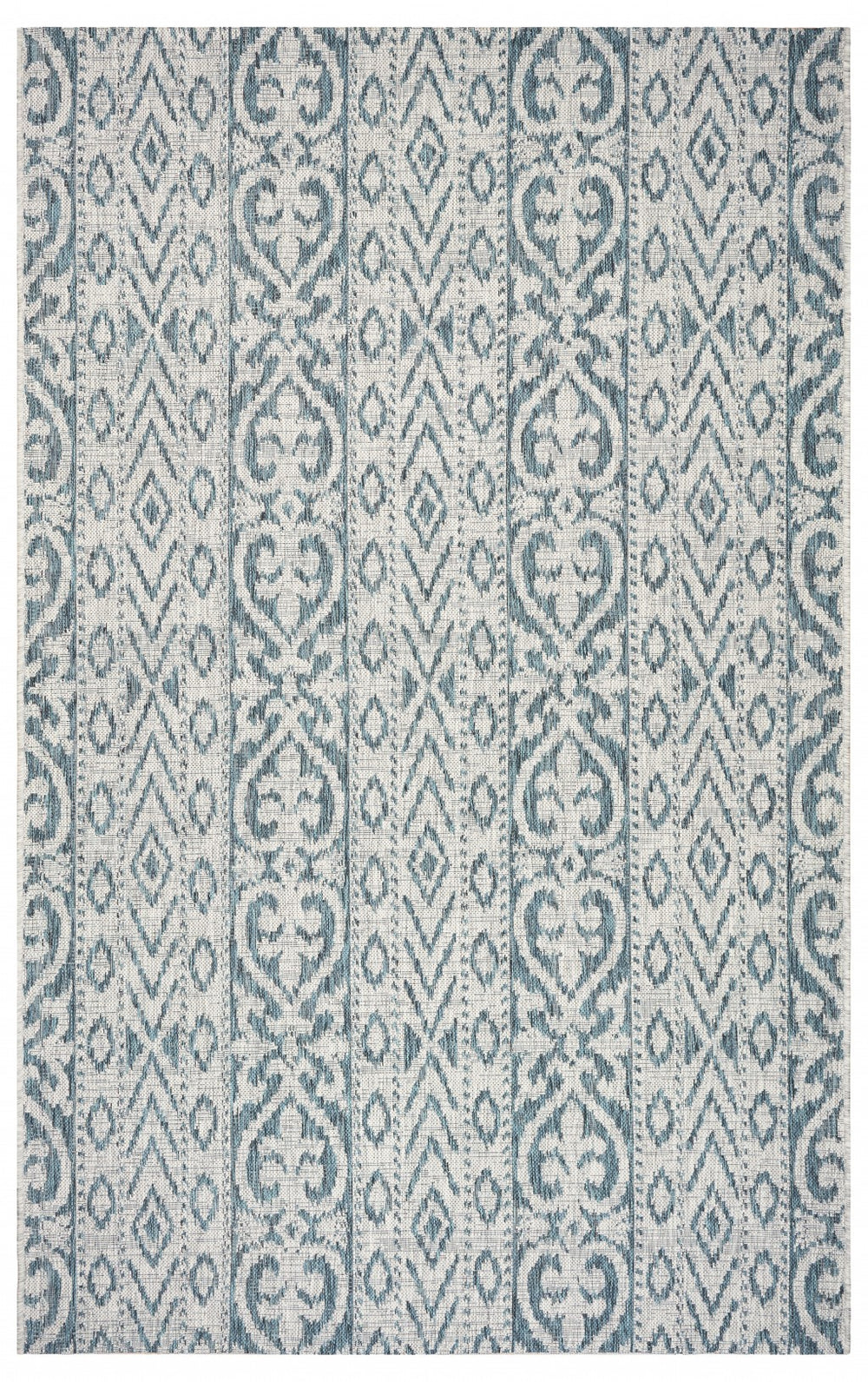 5' X 8' Blue And White Indoor Outdoor Area Rug
