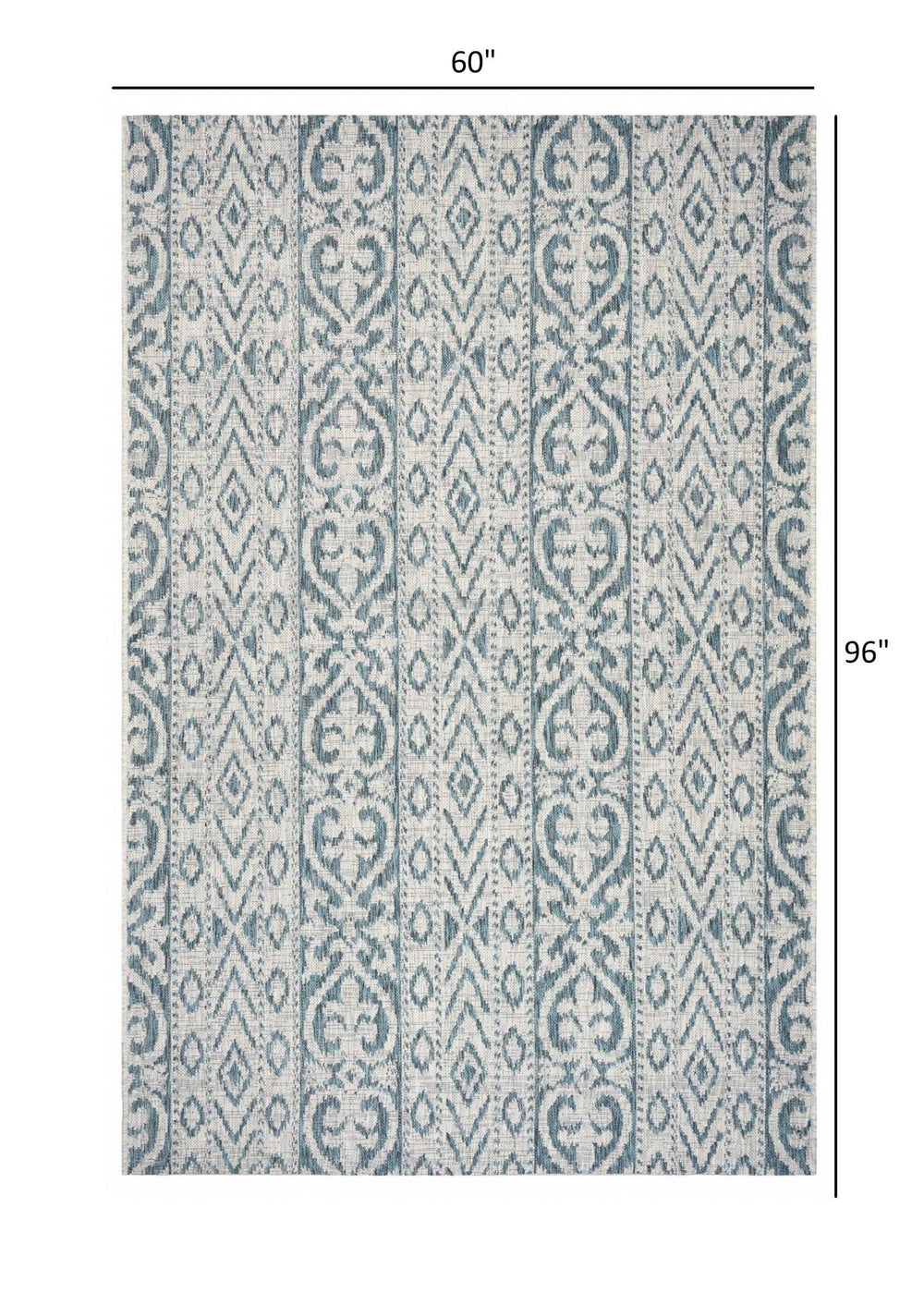 5' X 8' Blue And White Indoor Outdoor Area Rug - Homeroots - Flyclothing LLC