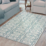 5' X 8' Blue And White Indoor Outdoor Area Rug - Homeroots - Flyclothing LLC