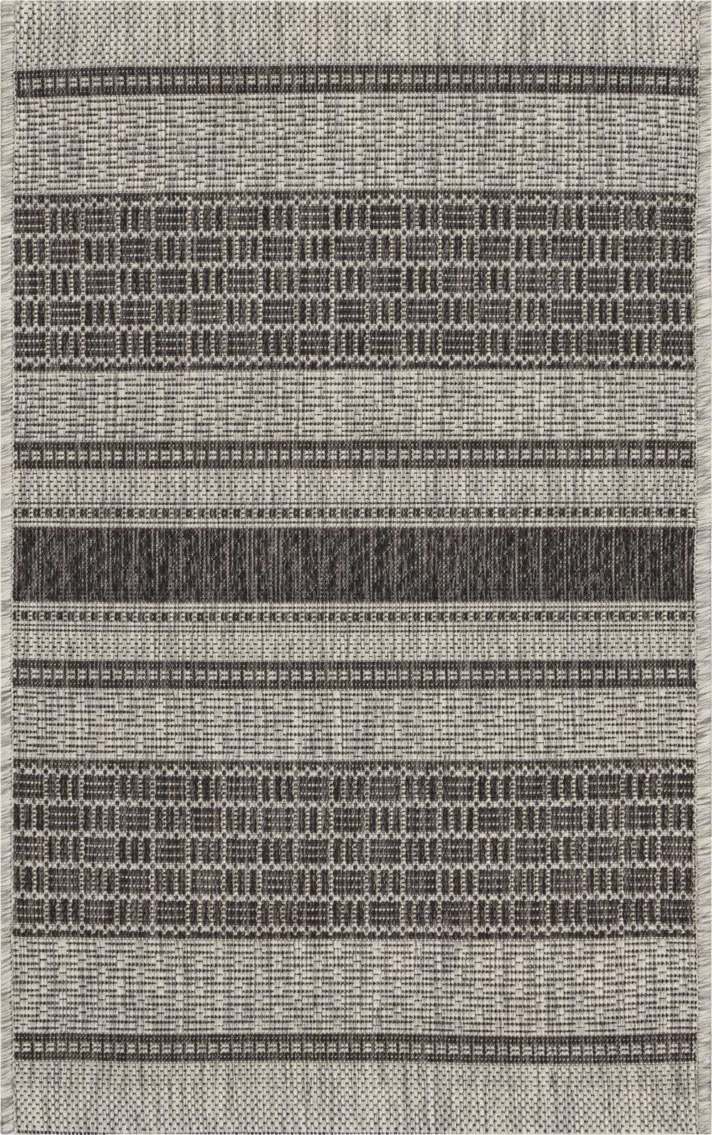 2' X 3' Gray And Black Indoor Outdoor Area Rug - Homeroots - Flyclothing LLC