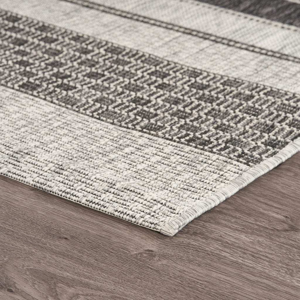 2' X 3' Gray And Black Indoor Outdoor Area Rug - Homeroots - Flyclothing LLC