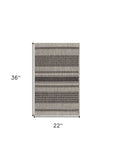 2' X 3' Gray And Black Indoor Outdoor Area Rug - Homeroots - Flyclothing LLC