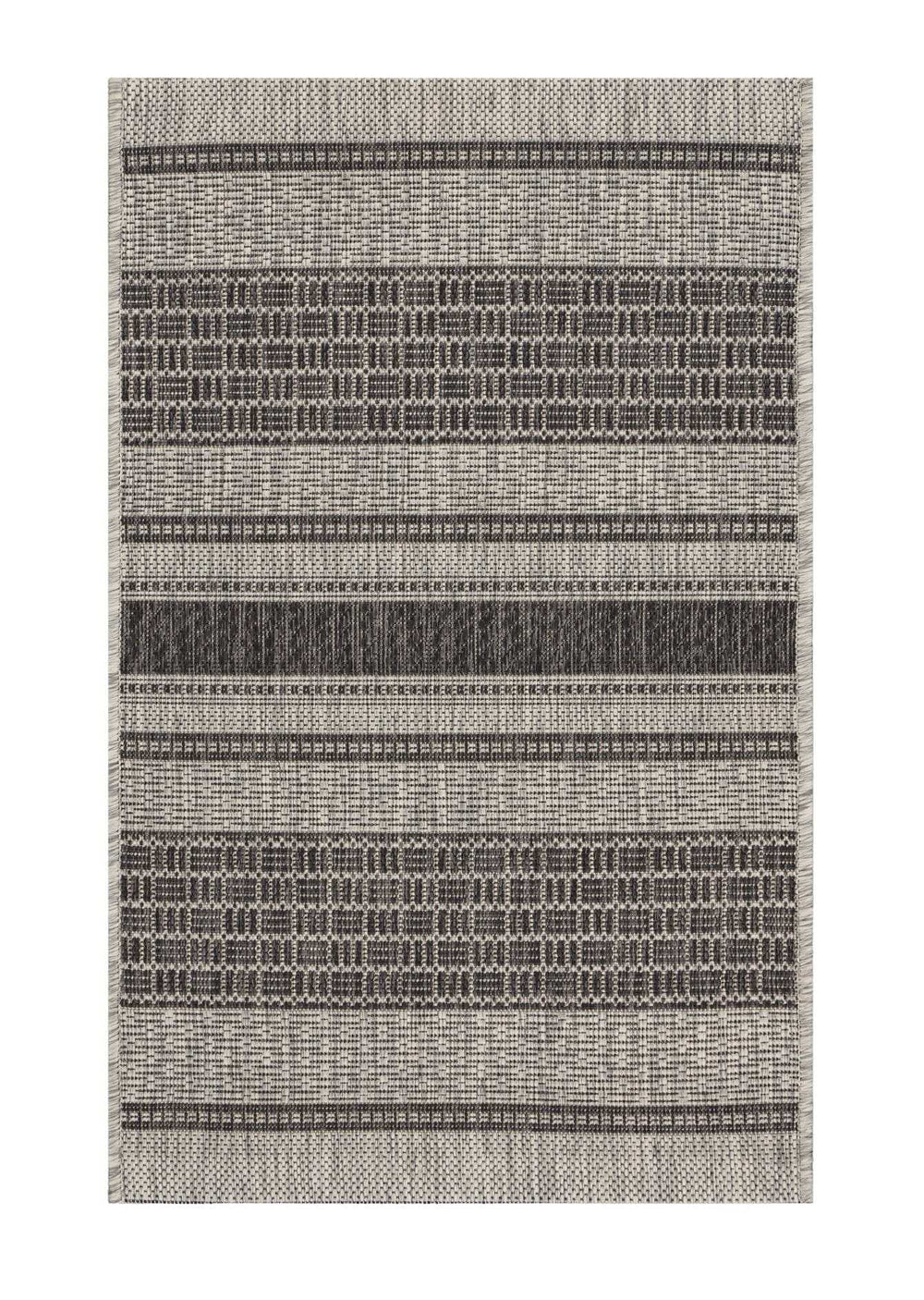 2' X 3' Gray And Black Indoor Outdoor Area Rug - Homeroots - Flyclothing LLC