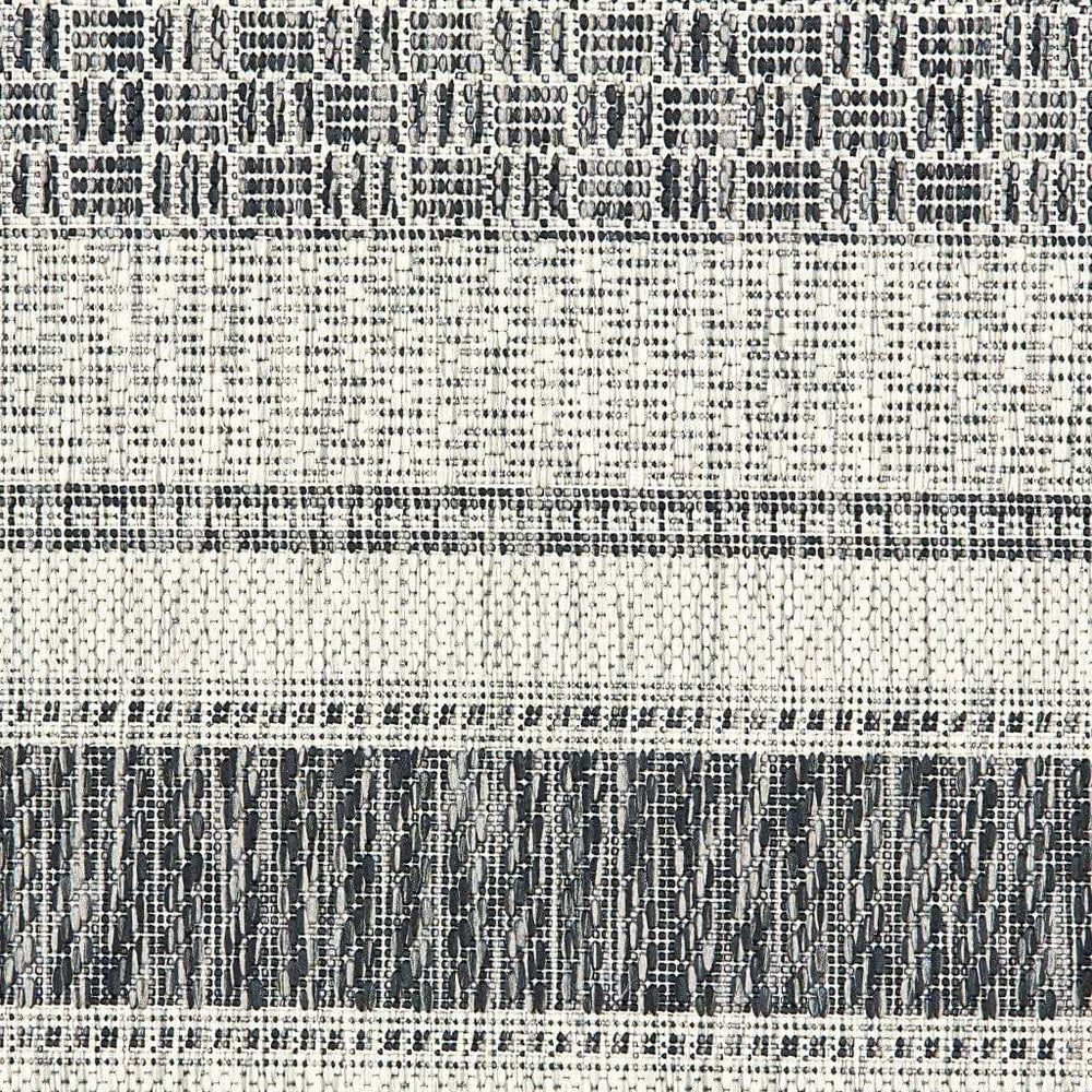 8' X 10' Gray And Black Indoor Outdoor Area Rug - Homeroots - Flyclothing LLC