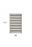 8' X 10' Gray And Black Indoor Outdoor Area Rug - Homeroots - Flyclothing LLC