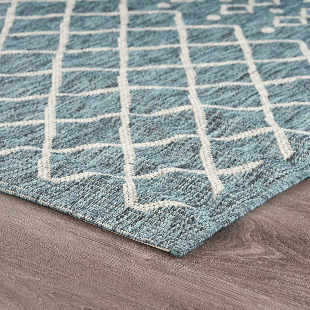3' X 5' Blue And Gray Indoor Outdoor Area Rug - Homeroots - Flyclothing LLC