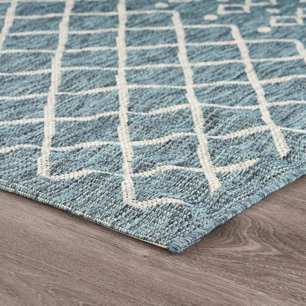 5' X 8' Blue And Gray Indoor Outdoor Area Rug - Homeroots - Flyclothing LLC