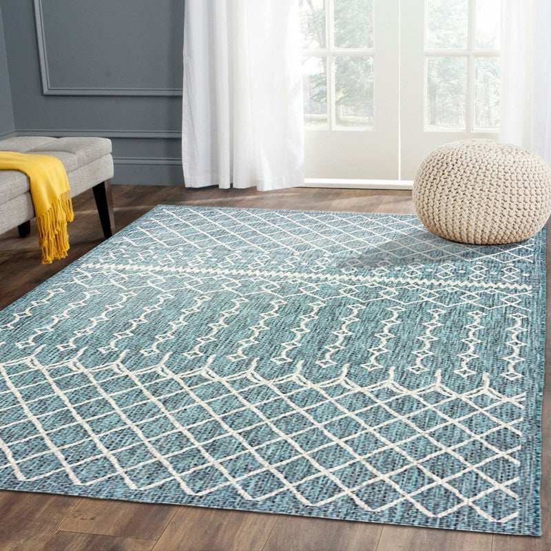 5' X 8' Blue And Gray Indoor Outdoor Area Rug - Homeroots - Flyclothing LLC