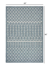 5' X 8' Blue And Gray Indoor Outdoor Area Rug - Homeroots - Flyclothing LLC