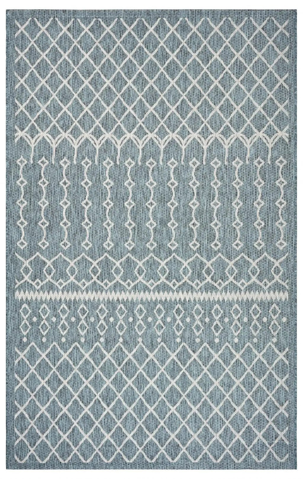 8' X 10' Blue And Gray Indoor Outdoor Area Rug - Homeroots