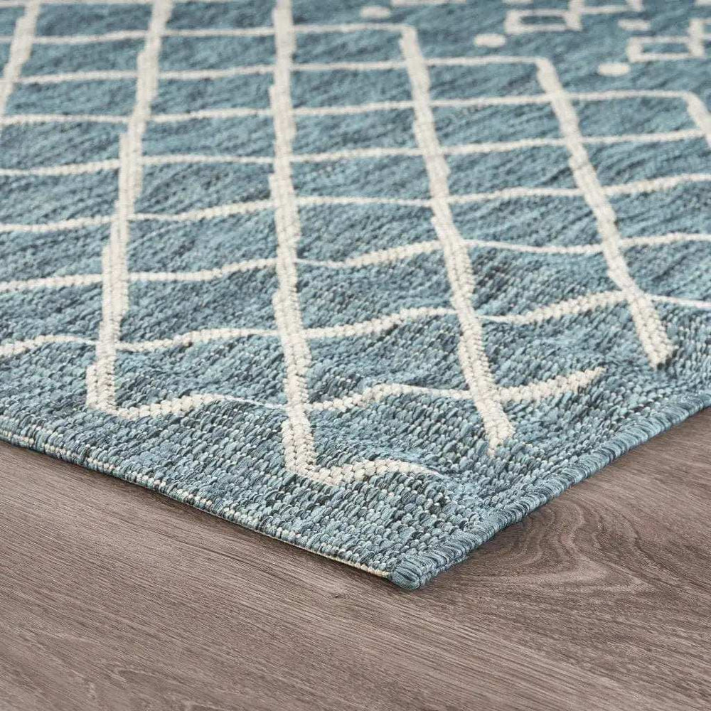 8' X 10' Blue And Gray Indoor Outdoor Area Rug - Homeroots - Flyclothing LLC