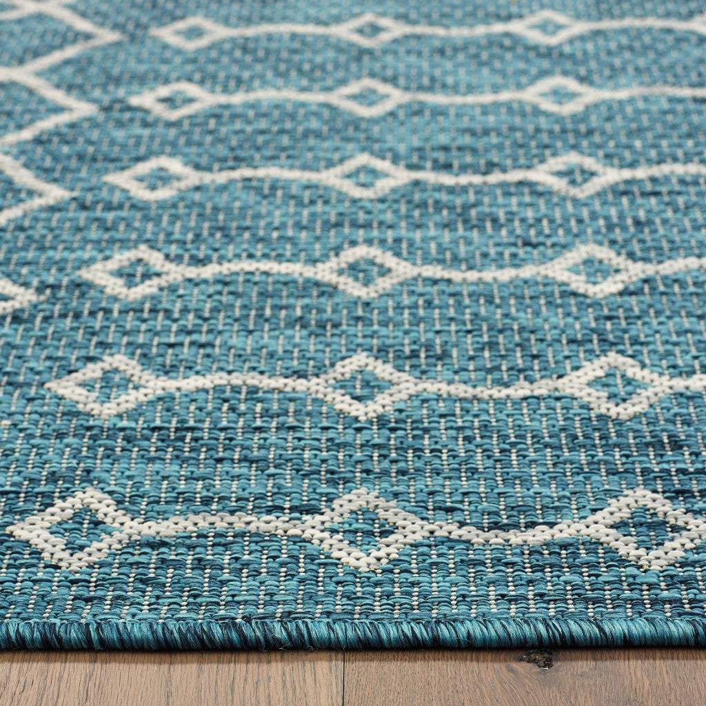 8' X 10' Blue And Gray Indoor Outdoor Area Rug - Homeroots - Flyclothing LLC