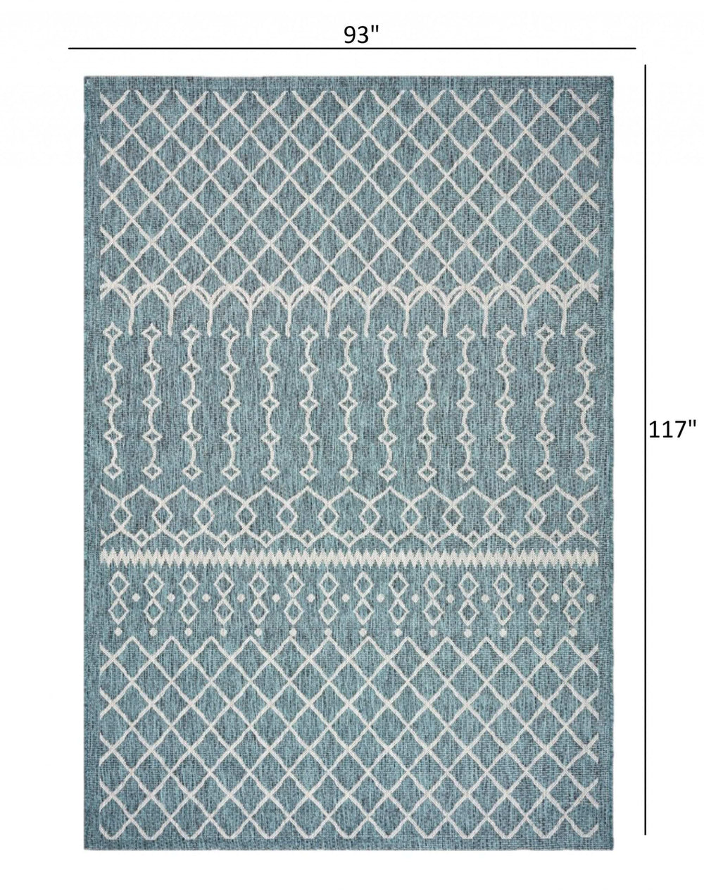 8' X 10' Blue And Gray Indoor Outdoor Area Rug - Homeroots - Flyclothing LLC