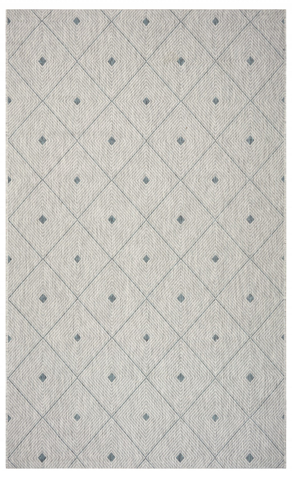 5' X 8' Blue And Gray Indoor Outdoor Area Rug