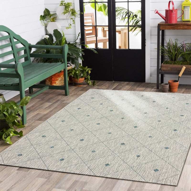 5' X 8' Blue And Gray Indoor Outdoor Area Rug - Homeroots - Flyclothing LLC