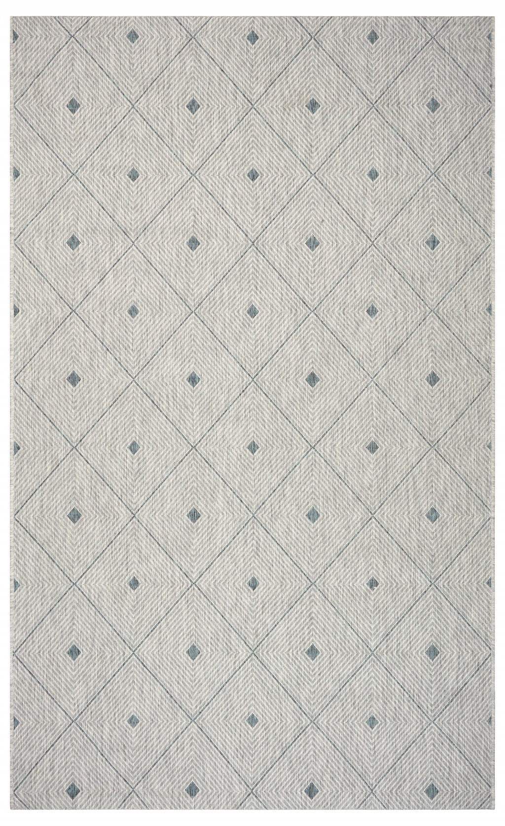 8' X 10' Blue And Gray Indoor Outdoor Area Rug - Homeroots - Flyclothing LLC