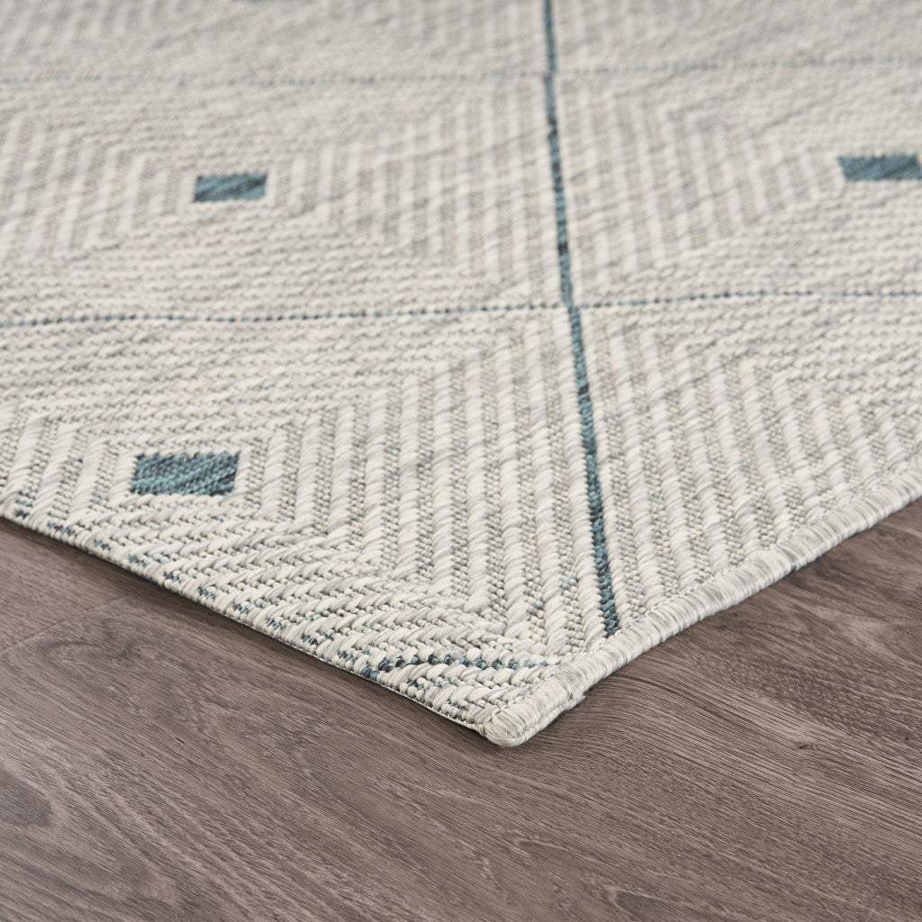 8' X 10' Blue And Gray Indoor Outdoor Area Rug - Homeroots - Flyclothing LLC