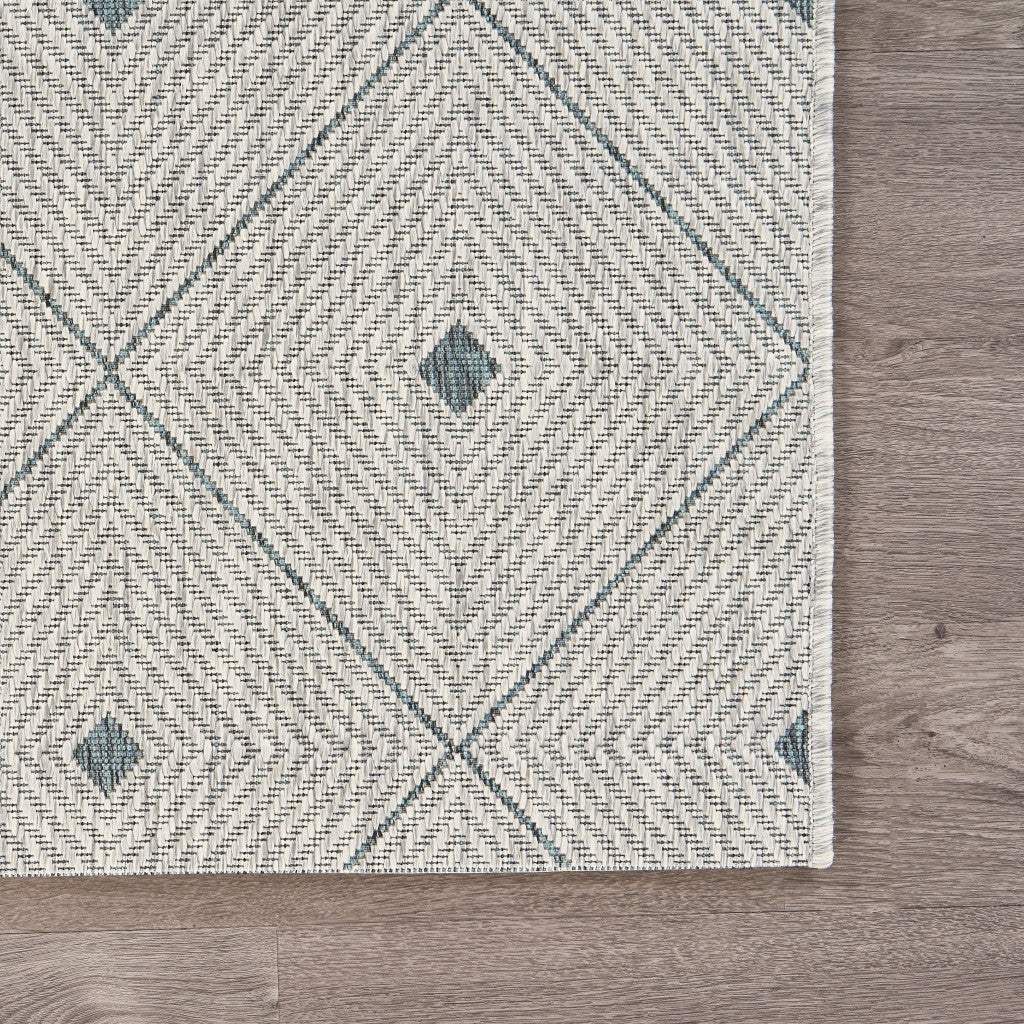 8' X 10' Blue And Gray Indoor Outdoor Area Rug - Homeroots - Flyclothing LLC