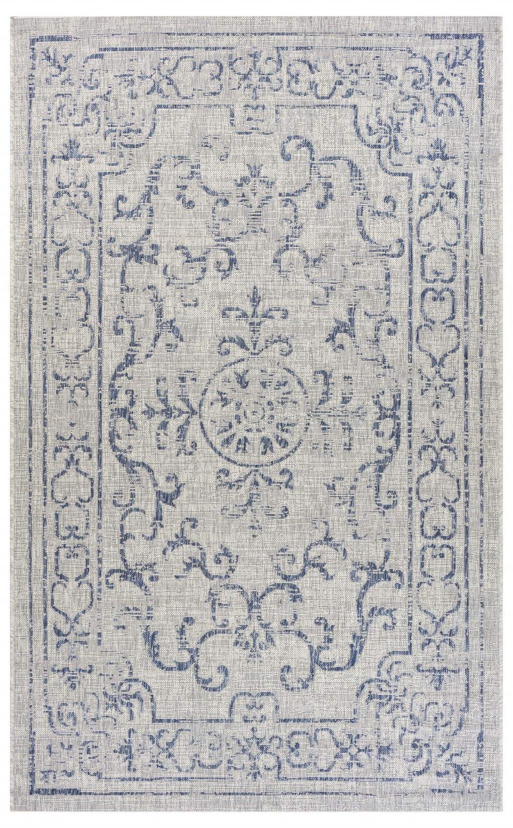 8' X 10' Blue And Gray Indoor Outdoor Area Rug - Homeroots - Flyclothing LLC