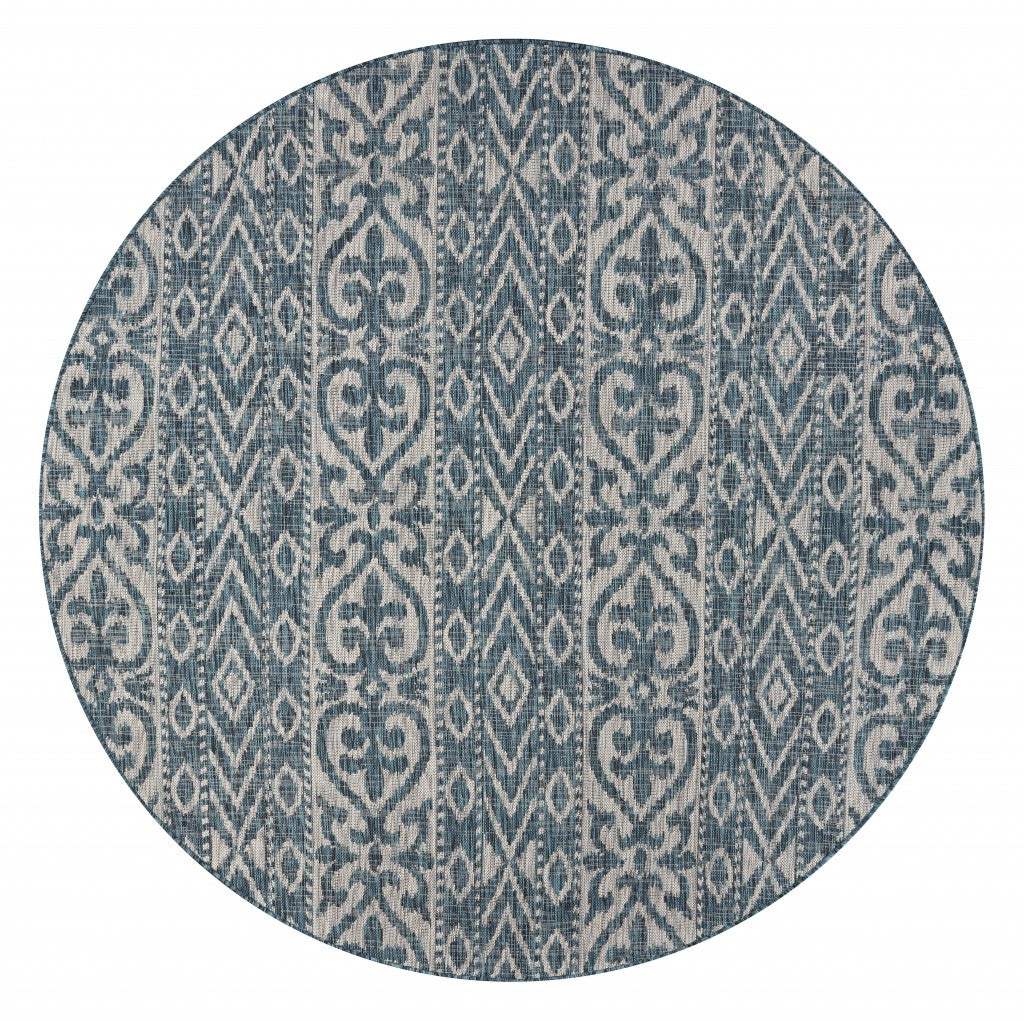 8' X 8' Blue And Gray Indoor Outdoor Area Rug - Homeroots - Flyclothing LLC