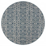 8' X 8' Blue And Gray Indoor Outdoor Area Rug - Homeroots - Flyclothing LLC