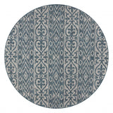 8' X 8' Blue And Gray Indoor Outdoor Area Rug - Homeroots