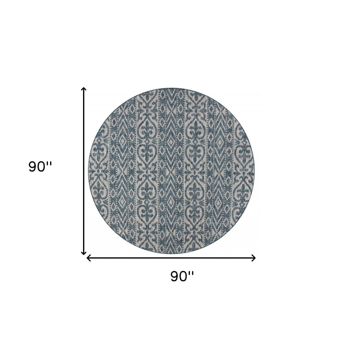 8' X 8' Blue And Gray Indoor Outdoor Area Rug - Homeroots - Flyclothing LLC