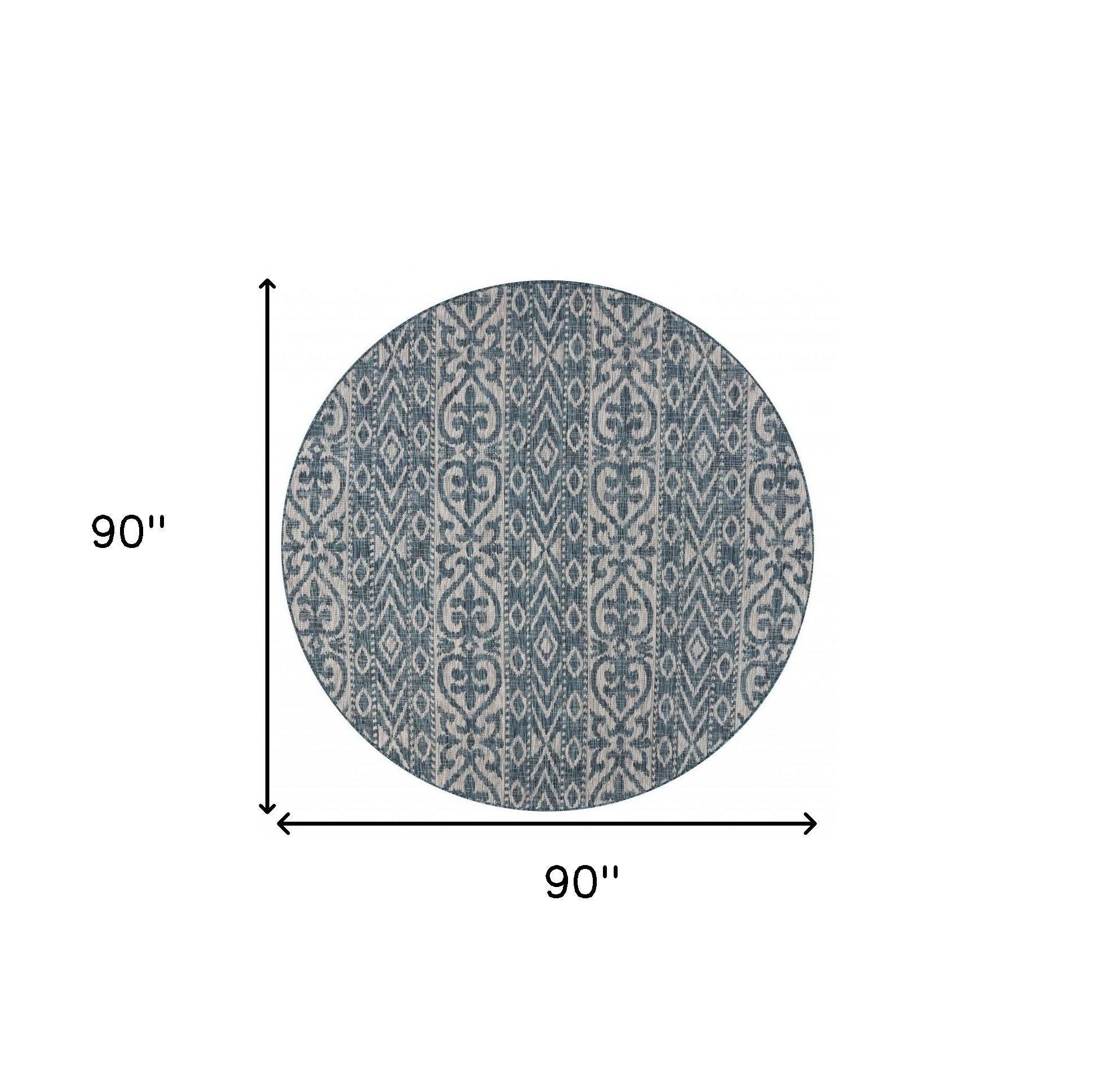 8' X 8' Blue And Gray Indoor Outdoor Area Rug - Homeroots - Flyclothing LLC