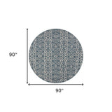 8' X 8' Blue And Gray Indoor Outdoor Area Rug - Homeroots