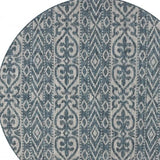 8' X 8' Blue And Gray Indoor Outdoor Area Rug - Homeroots