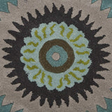 8’ Round Green Peacock Feather Area Rug - Homeroots - Flyclothing LLC
