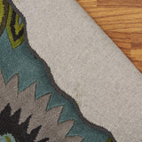 8’ Round Green Peacock Feather Area Rug - Homeroots - Flyclothing LLC