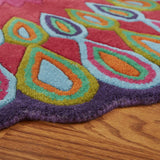 5' Round Pink Floral Edged Area Rug - Homeroots - Flyclothing LLC