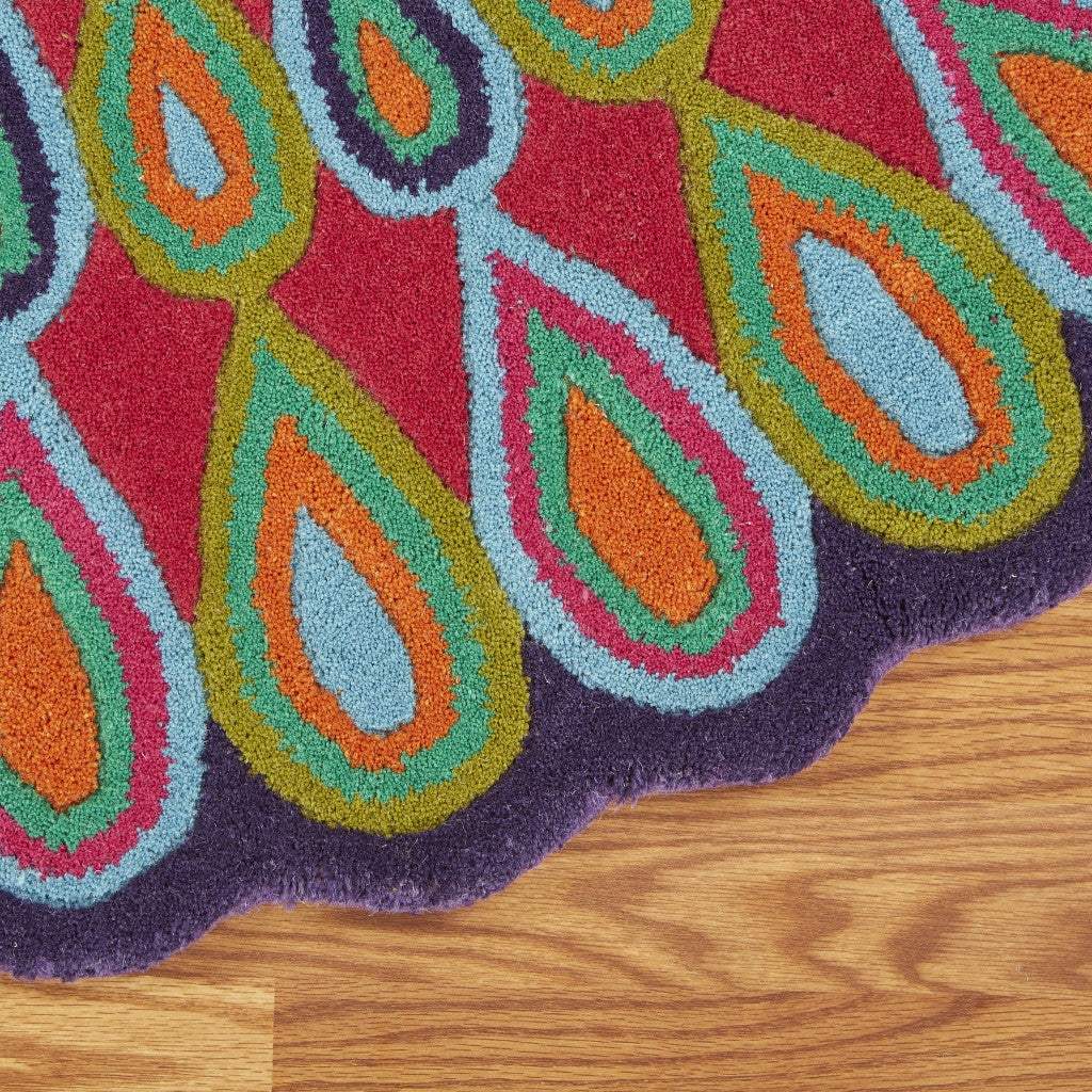 5' Round Pink Floral Edged Area Rug - Homeroots - Flyclothing LLC