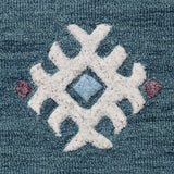 5' Blue Round Wool Hand Hooked Handmade Area Rug - Homeroots - Flyclothing LLC